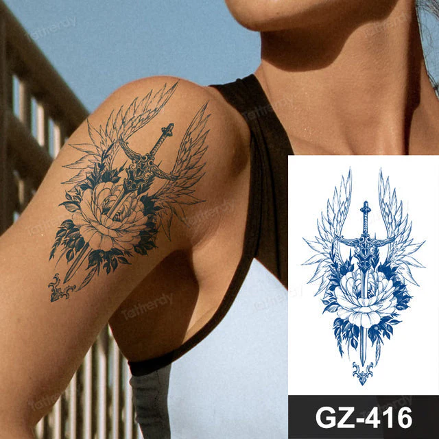 Flower Sleeve Semi-Permanent Tattoo - Image 6