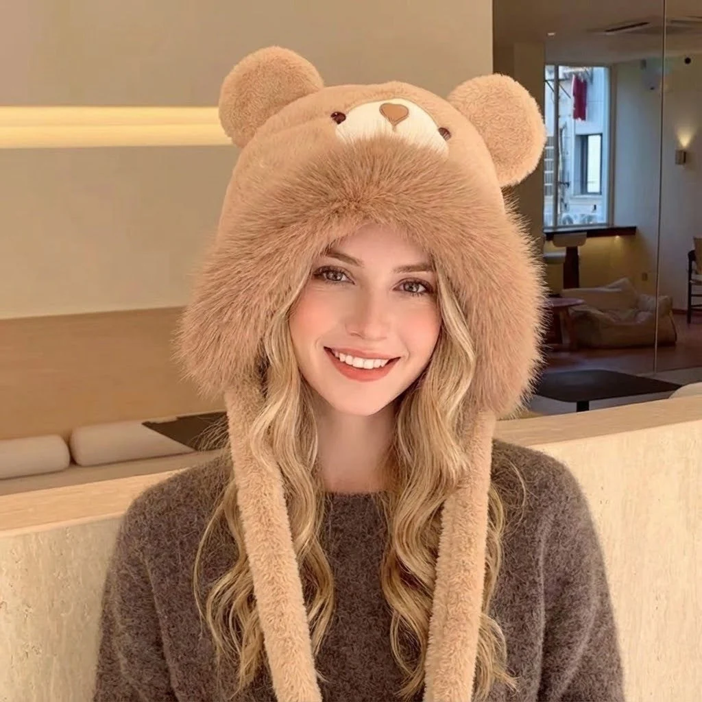 Fluffy Bear Winter Hat - Image 5