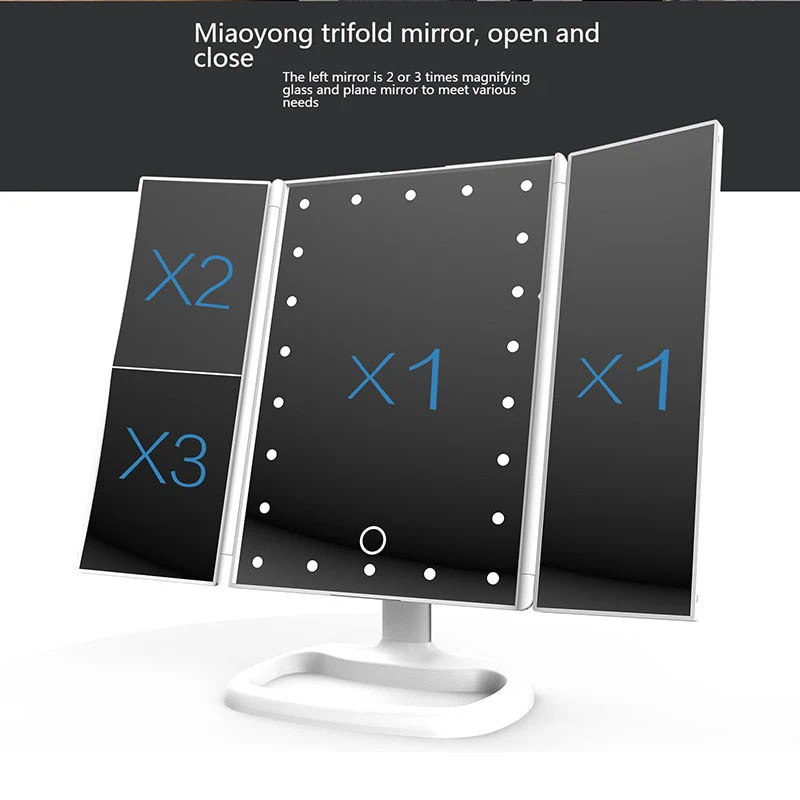 Foldable LED Touch Screen Makeup Mirror - Image 15