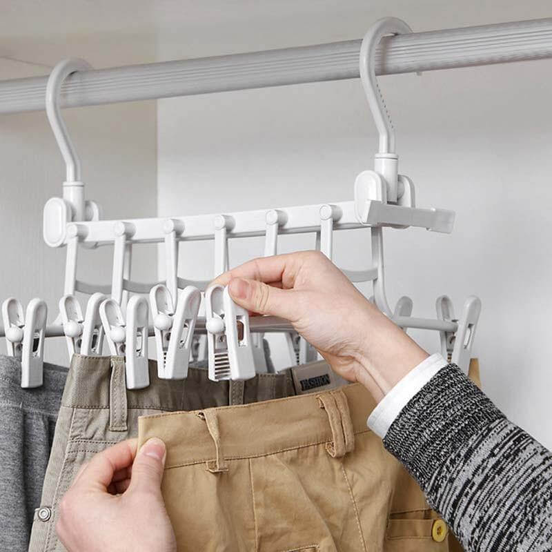 Foldable Non Slip Easy Storage Smart Clothes Hanger - Image 5