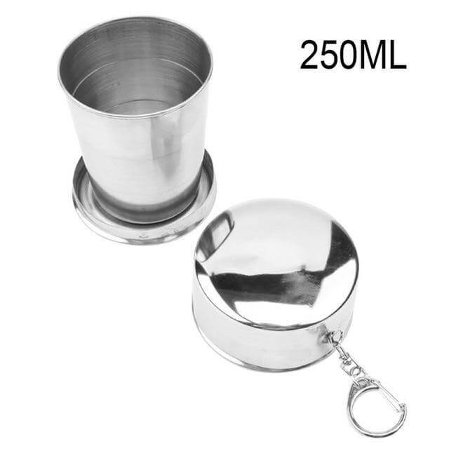 Foldable Portable Stainless Steel Camping Cup With Keychain - Image 4