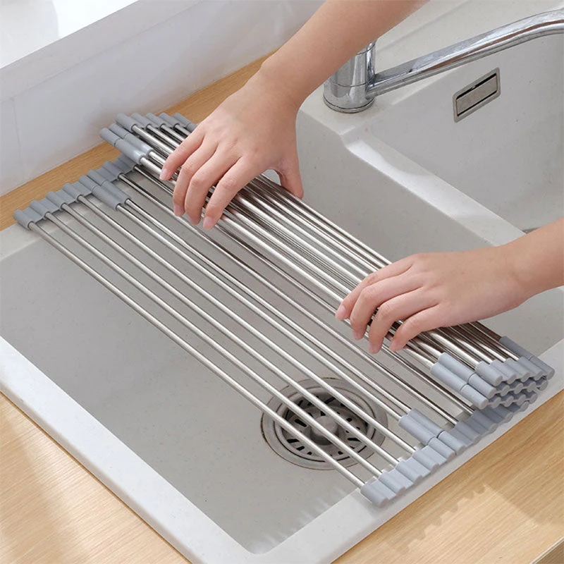 Foldable Stainless Steel Dish Drying Rack - Image 5