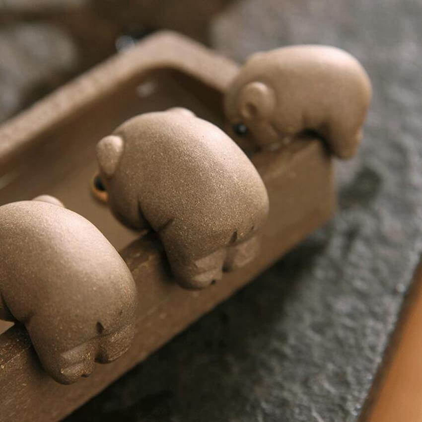 Four Little Pigs Tea Tray Kung Fu Decorative Ornaments - Image 4