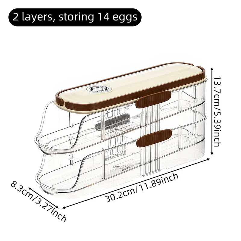 Fridge Organizer Automatic Rolling Transparent Egg Storage Box - Image 10