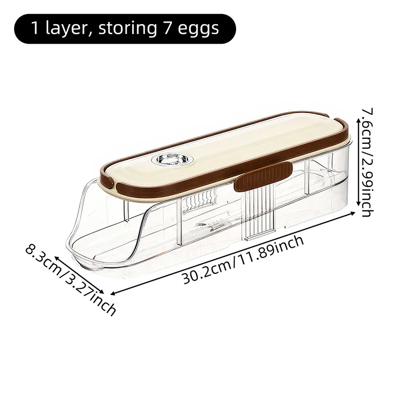 Fridge Organizer Automatic Rolling Transparent Egg Storage Box - Image 8