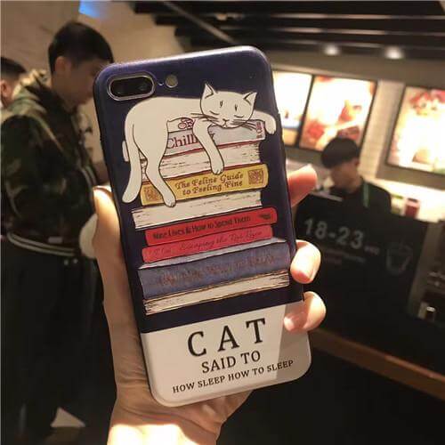 Frosted Embossment Lovely Cute Lazy Sleeping Cat Iphone Cases - Image 2