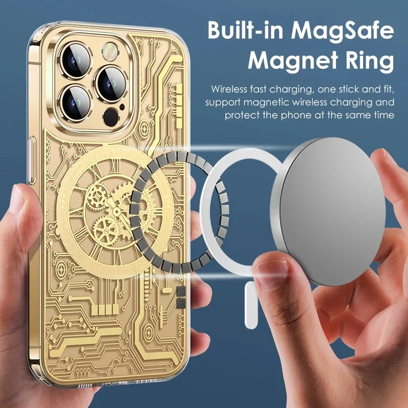 Futuristic Design Heavy-Duty Magsafe Clear iPhone Case - Image 3