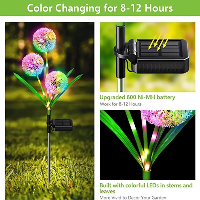 Garden Glow Solar-Powered Dandelion Lights - Image 4