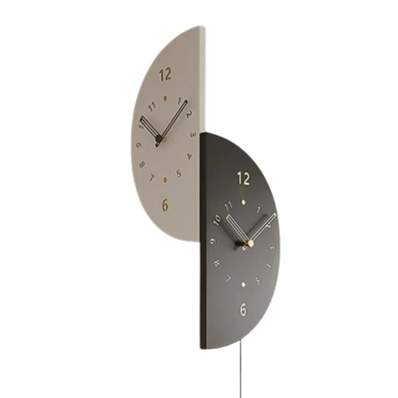 Geometric Half-Moon Dual Wall Clock - Image 5