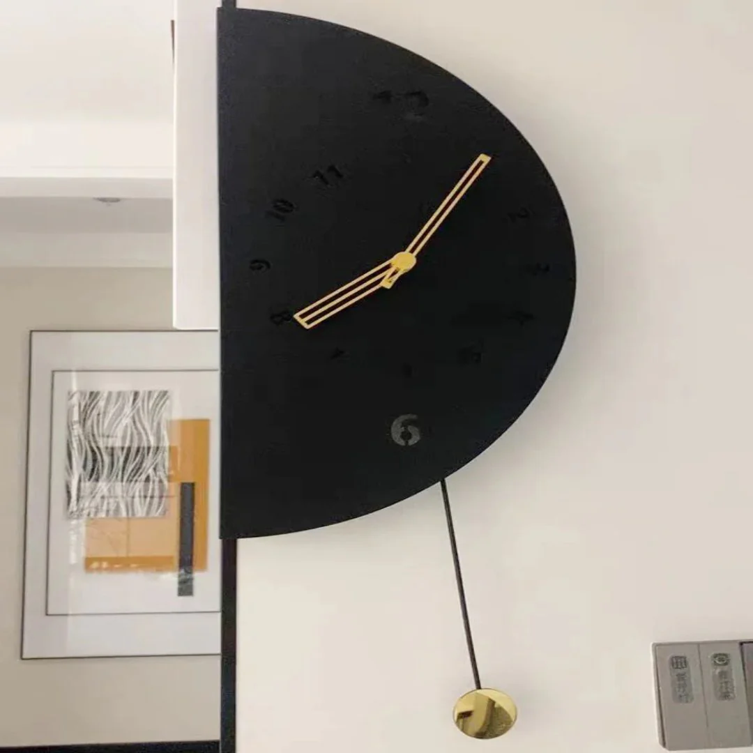 Geometric Half-Moon Dual Wall Clock - Image 6