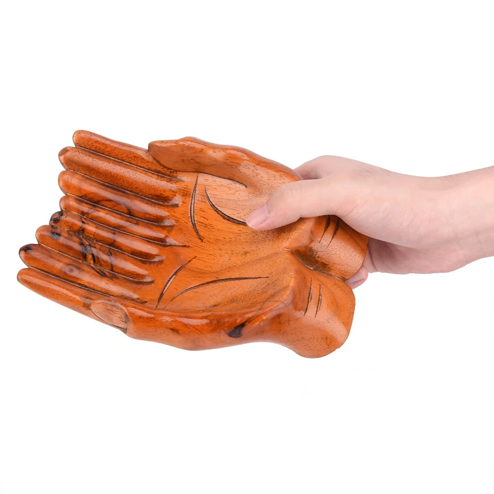 Giving Praying Wooden Carved Hands Candy Holder Home Decor - Image 6
