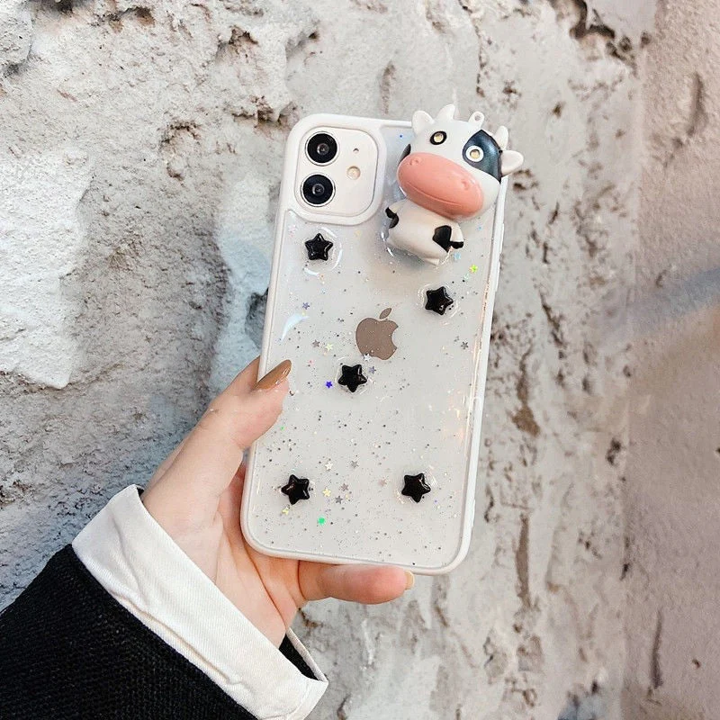 Glowing Cow 3D Transparent iPhone Case - Image 6