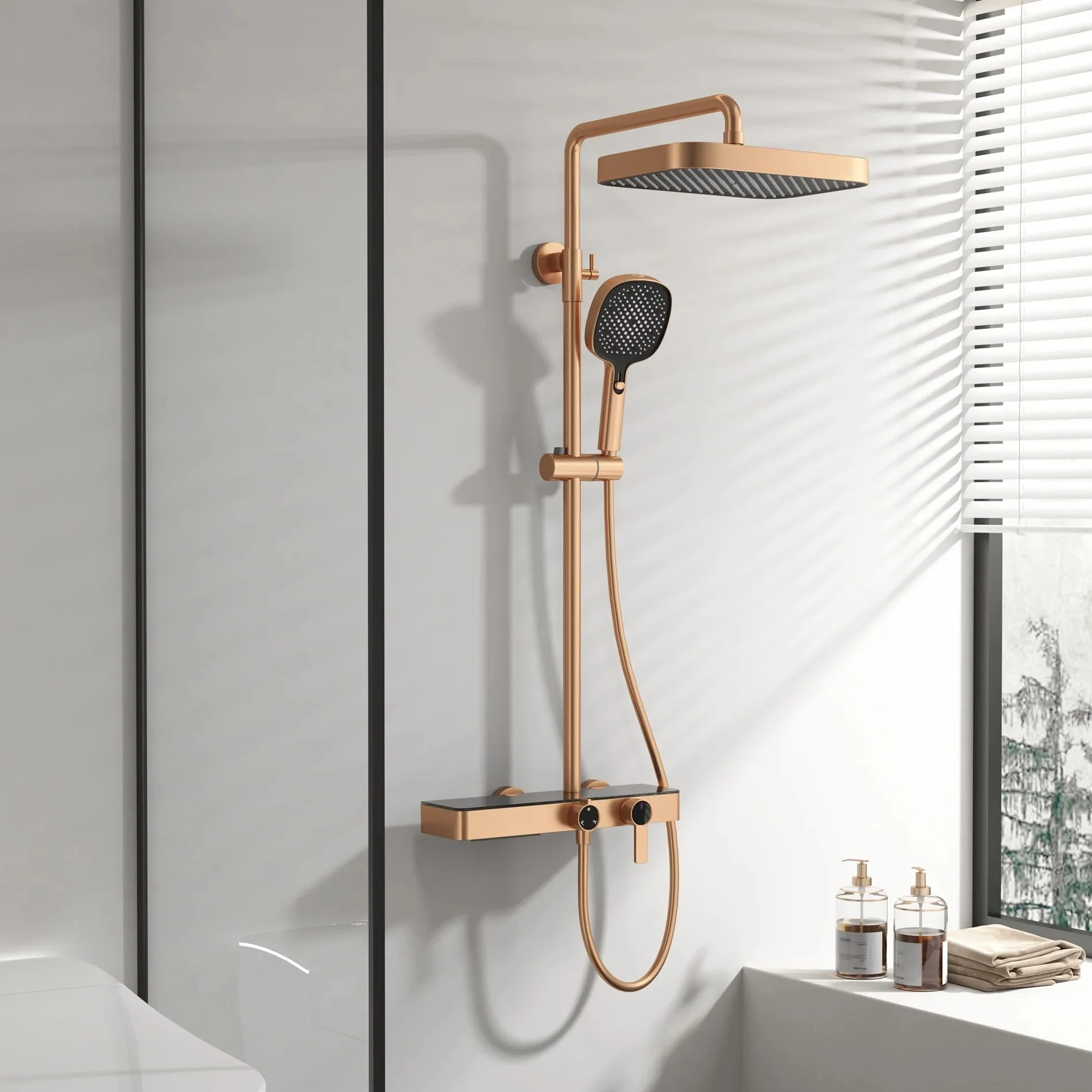 Golden Mist Dual-Mode Rainfall Shower Set - Image 6