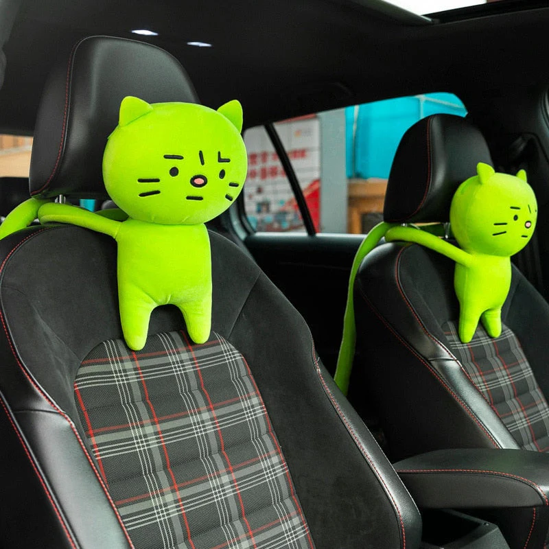 Green Cat Plush Toy Pillow - Image 2