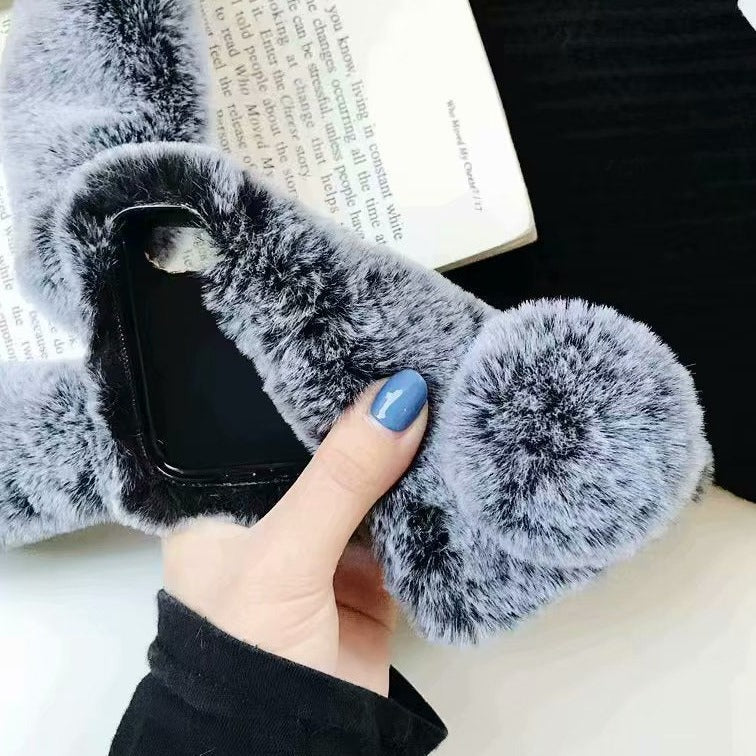 Grey Fox Hair Fur Ball Grid Design Iphone Cases - Image 2