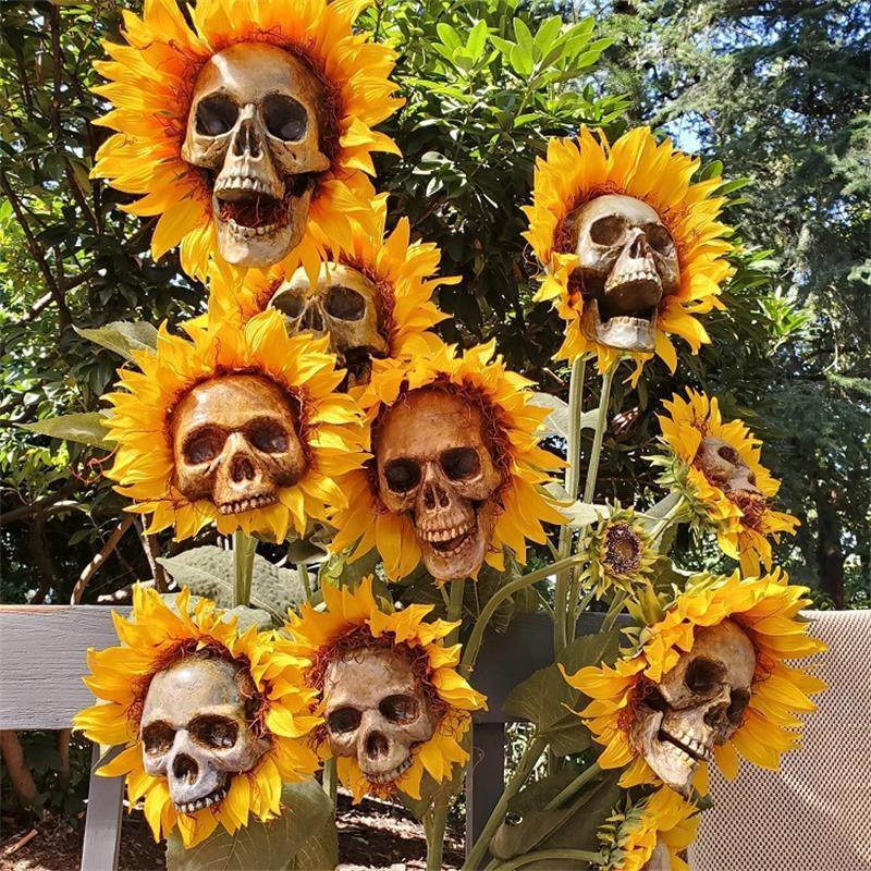 Halloween Scary Sunflower Skull - Image 11