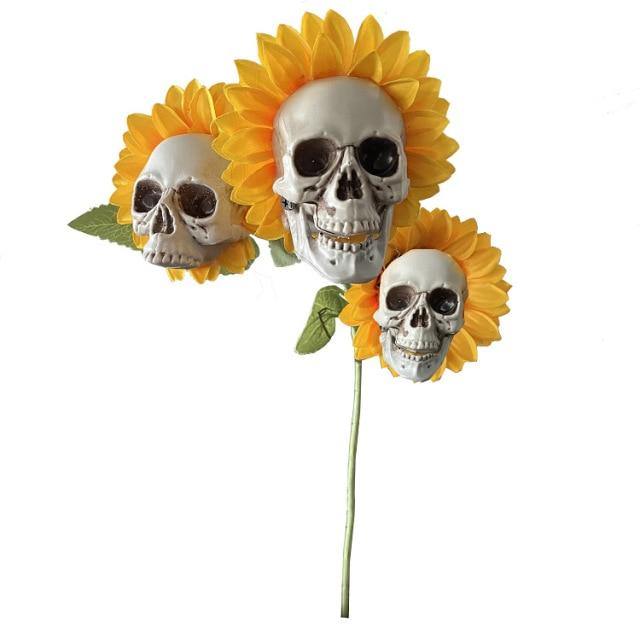 Halloween Scary Sunflower Skull - Image 6
