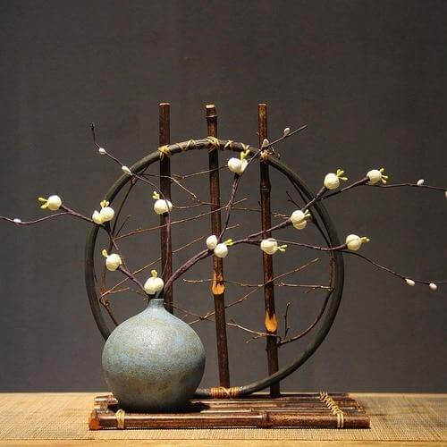 Handmade Bamboo Ceramic Flower Vase - Image 3