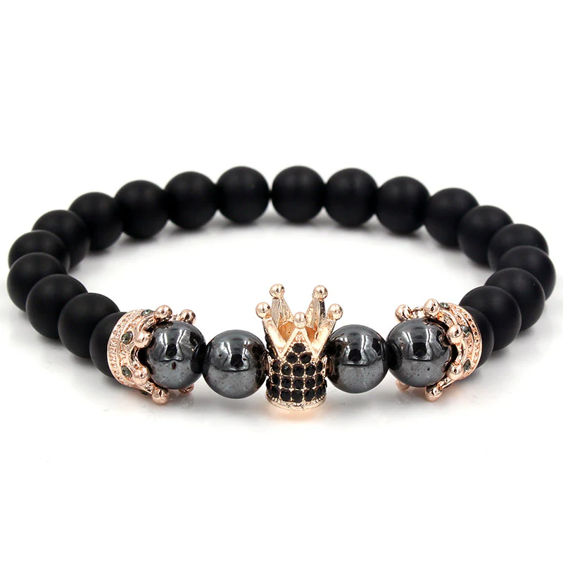 Handmade Natural Stone Beads Crown Bracelet - Image 7