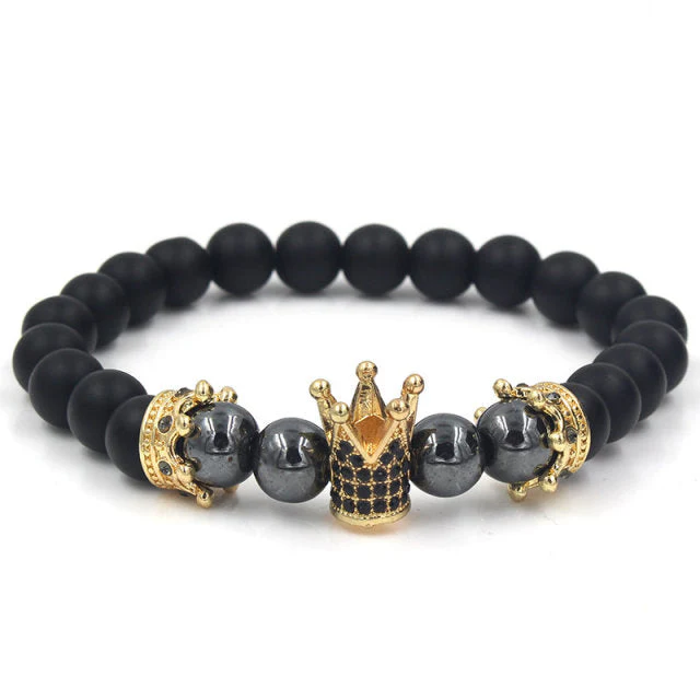 Handmade Natural Stone Beads Crown Bracelet - Image 8