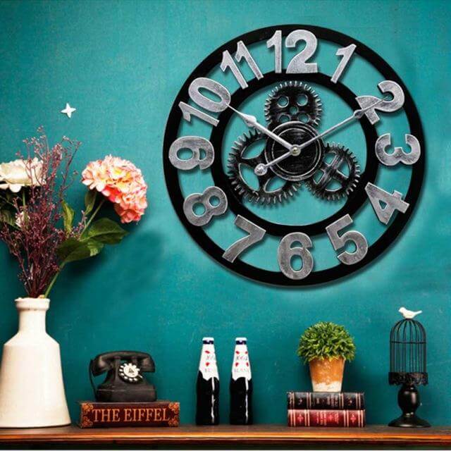 Handmade Oversized 3D Retro Decorative Wall Clock - Image 2