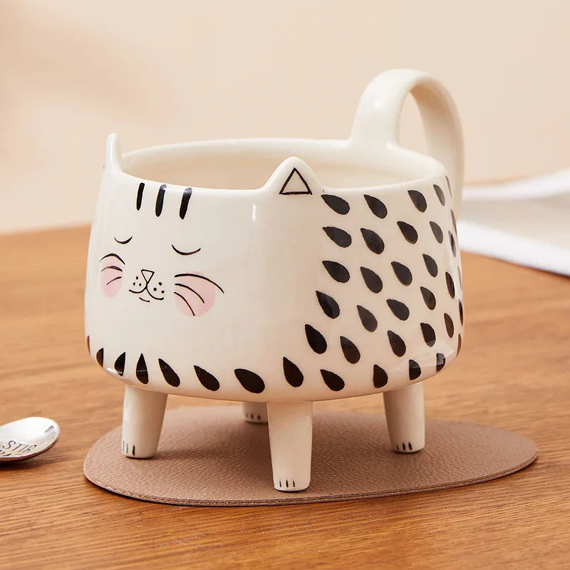 Happy Cat Long Legs Ceramic Mug - Image 6