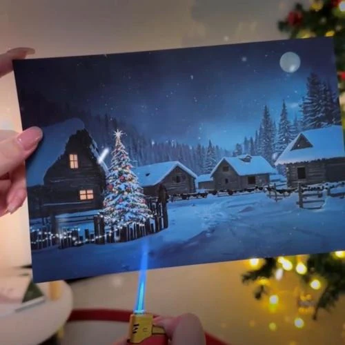 Happy Christmas Village  Light-Up Led Postcard - Image 4
