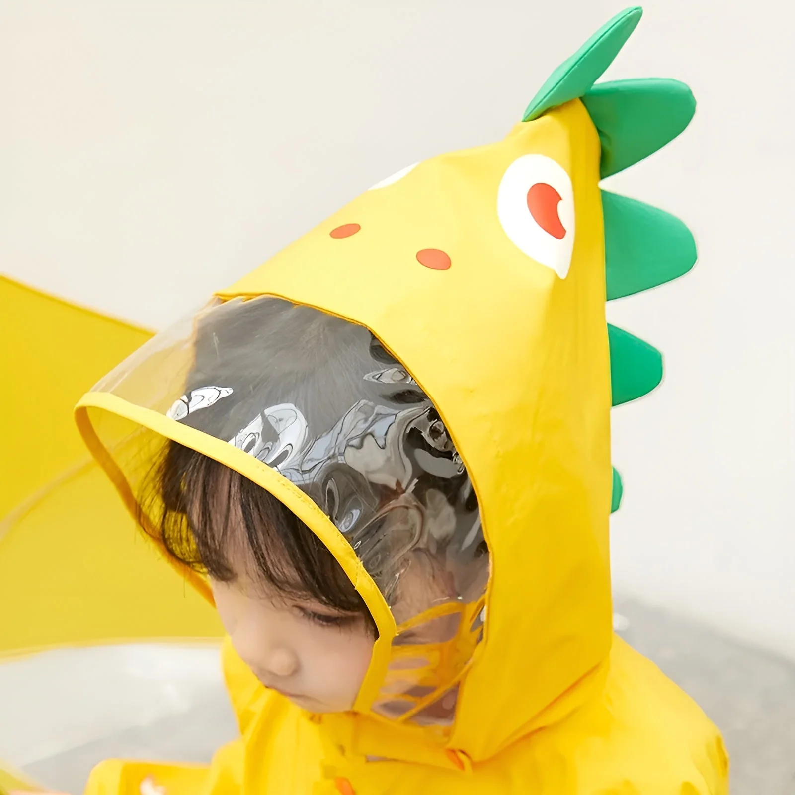 Happy Dinosaur Outdoor Hooded Kids Raincoat - Image 5