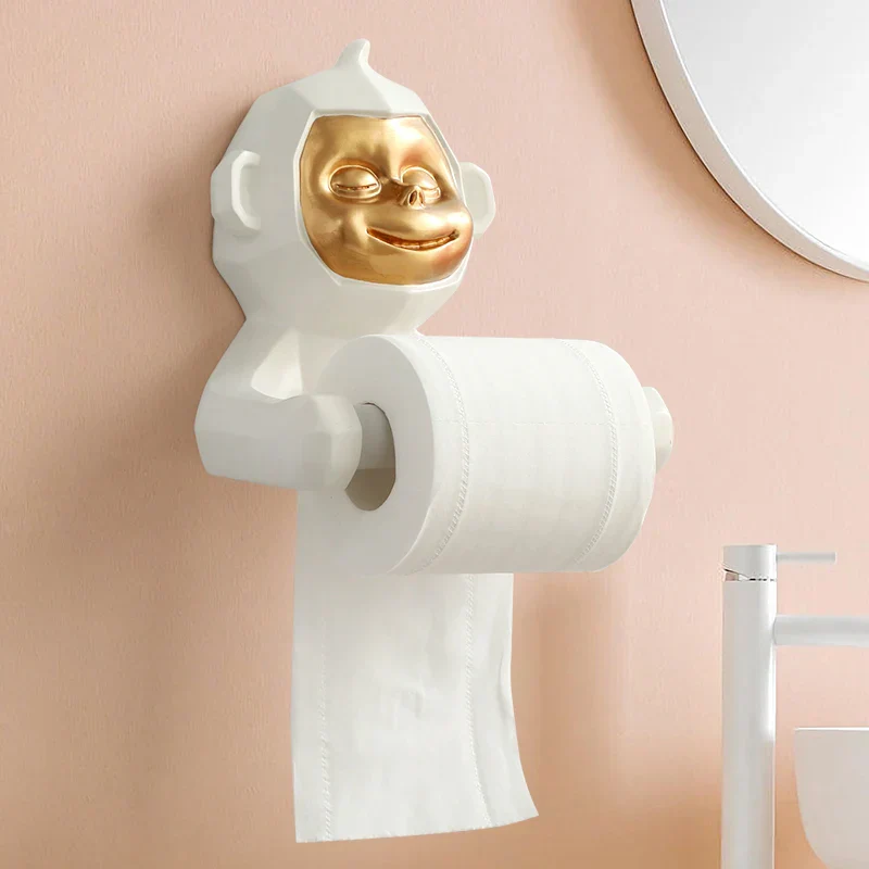 Happy Monkey Resin Toilet Paper Holder - Image 6