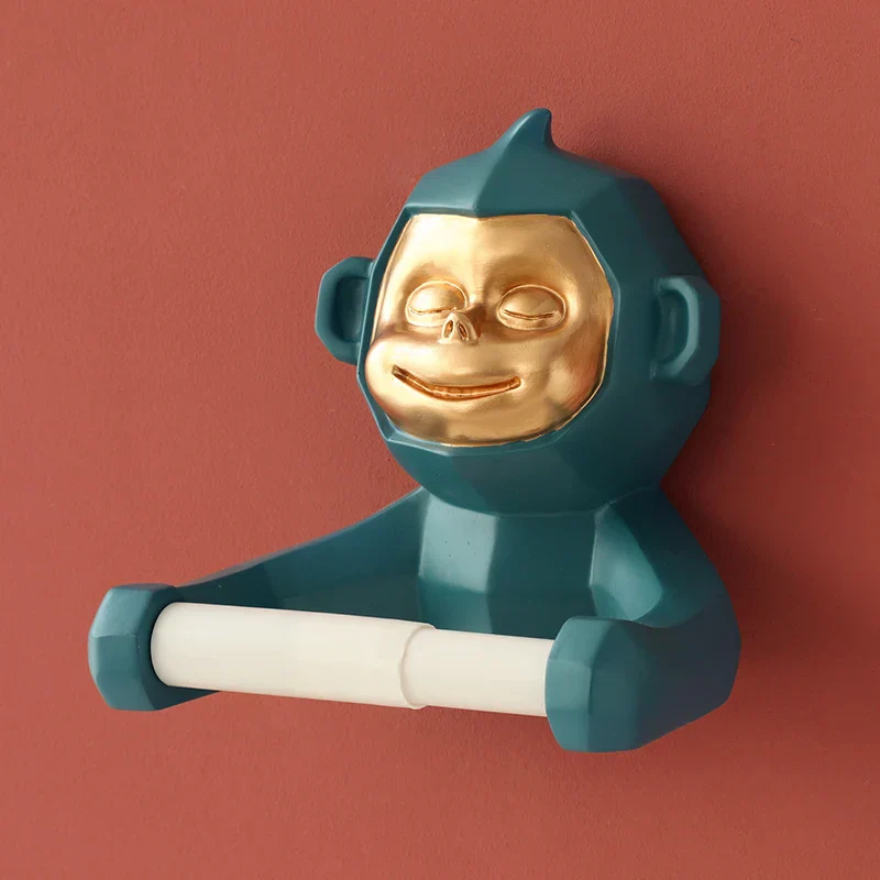 Happy Monkey Resin Toilet Paper Holder - Image 8