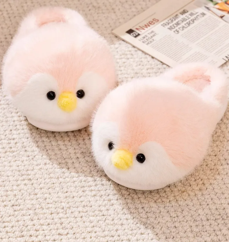 Happy Penguins Plush Comfy Cozy Slippers - Image 12