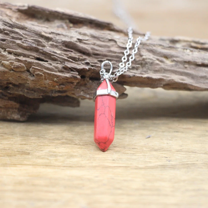 Hexagon Natural Stone Chakra Necklace - Image 13