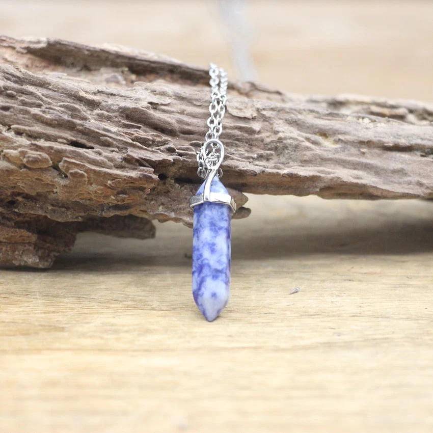 Hexagon Natural Stone Chakra Necklace - Image 7