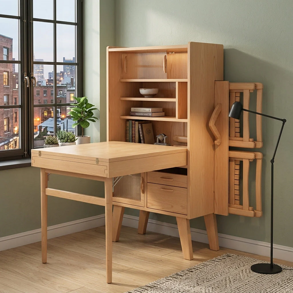 Hideaway Smile Folding Dining Table Storage Cabinet - Image 3