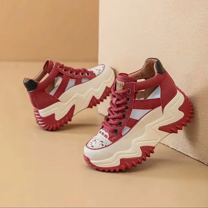 High Top Hollow Stylish Breathable Shoes - Image 8