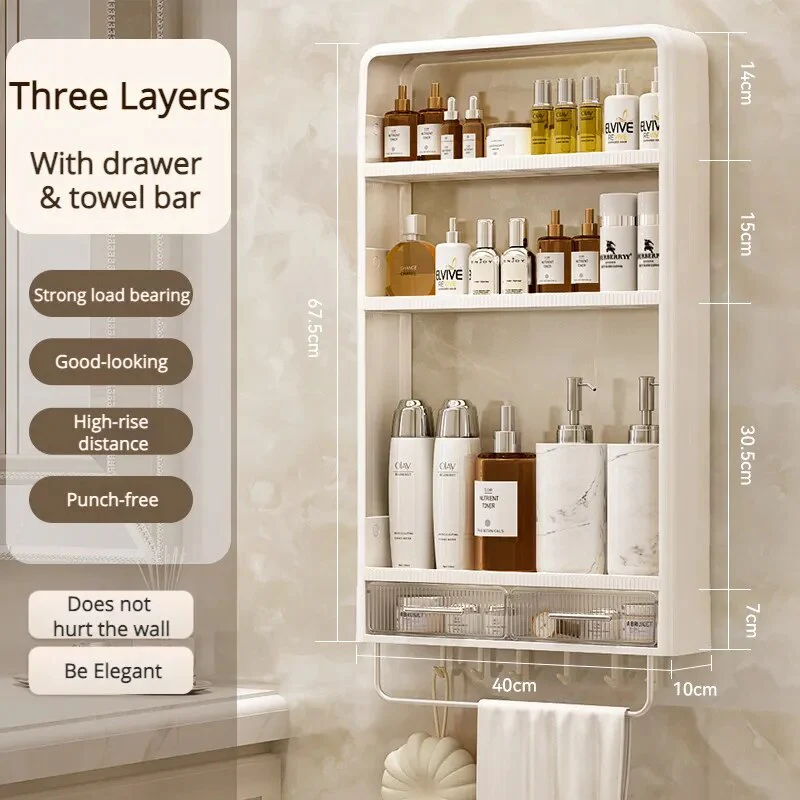 Home Essential Punch-Free Bathroom Organizer Shelf - Image 6