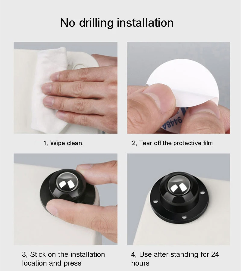 Home Helper Self-Adhesive Mini Furniture Wheels - Image 7