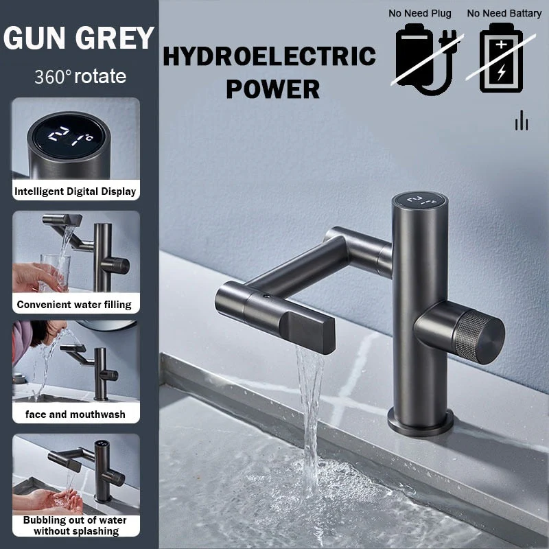Hydroelectric Rotating Modern Smart Waterfall Faucet - Image 12