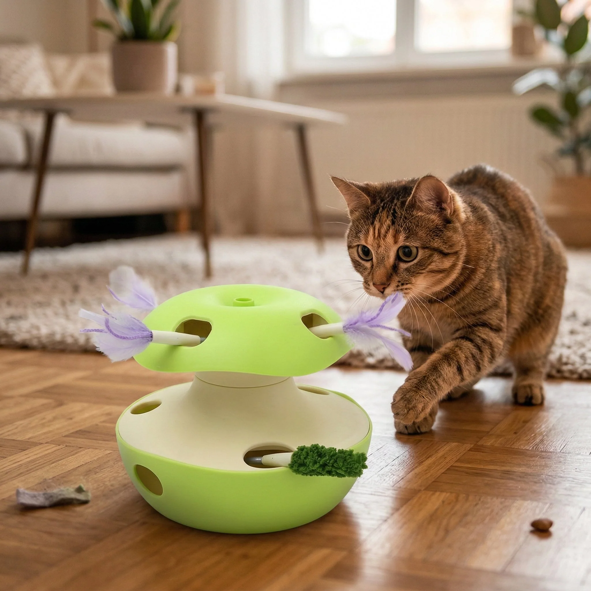 Interactive Apple Style Automatic Cat Teaser Toy - Image 2