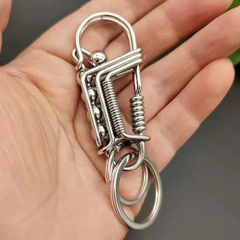 Iron Weave Stainless Matte-Finish Keychain - Image 2