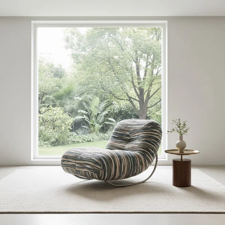 Italian Lounge Modern Curved Rocking Chair - Image 7