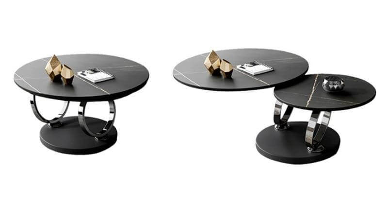 Italian Modern Two-layer Coffee Side Table with Marble Top - Image 14