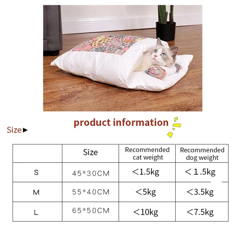 Japanese Style Adorable Cat Sleeping Bed - Image 7