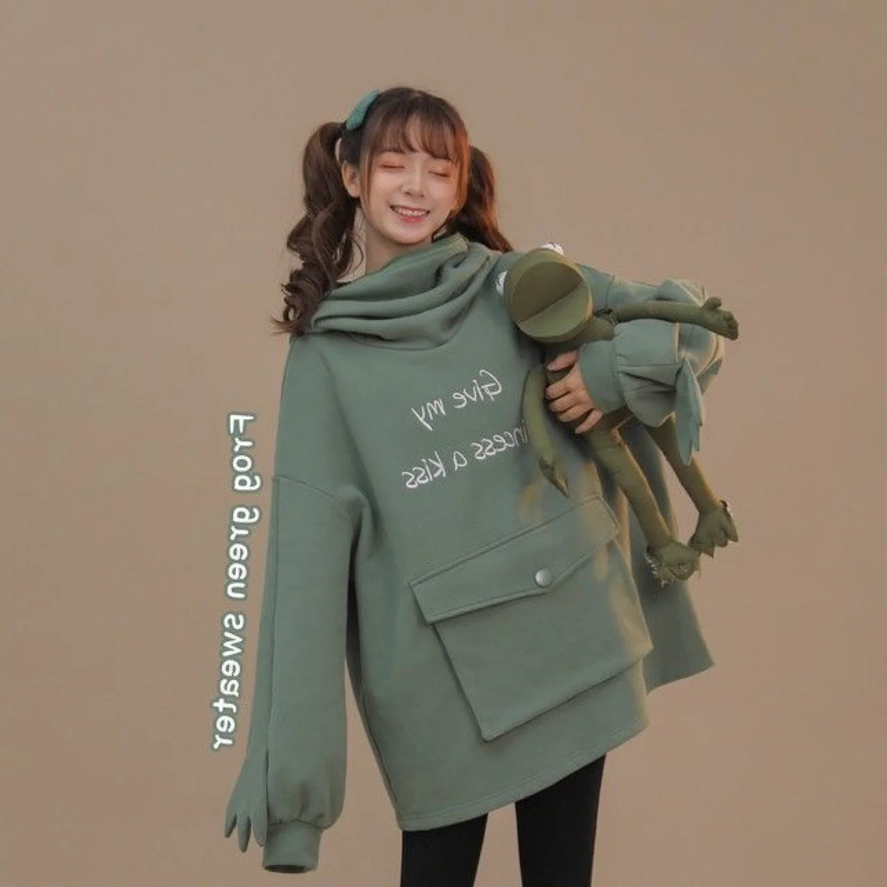 Japanese Style Long Sleeve Frog Hoodie - Image 5
