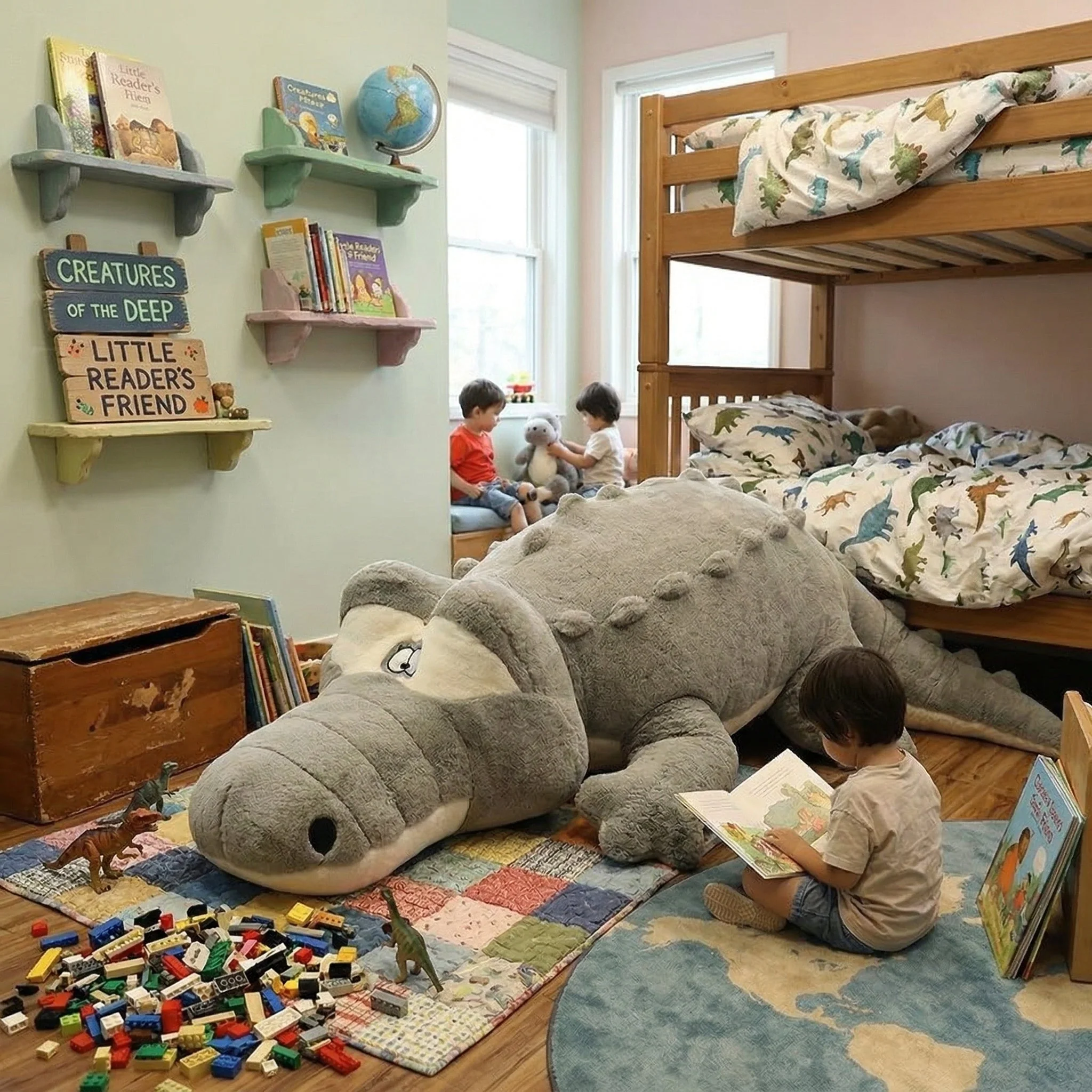 Jumbo Crocodile Stuffed Animal Pillow - Image 4