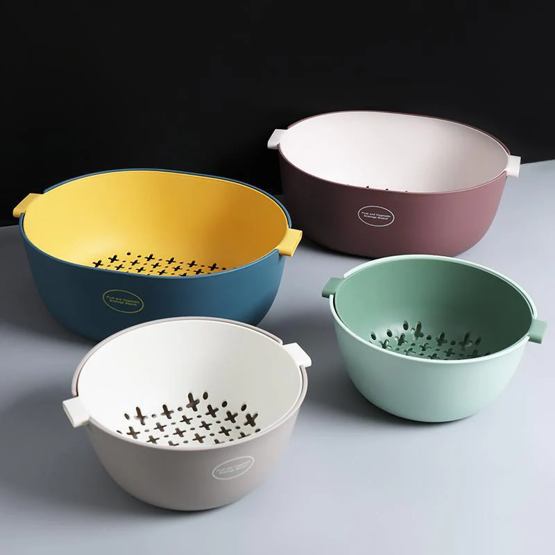 Kitchen Double Drain Vegetable Basket - Image 4
