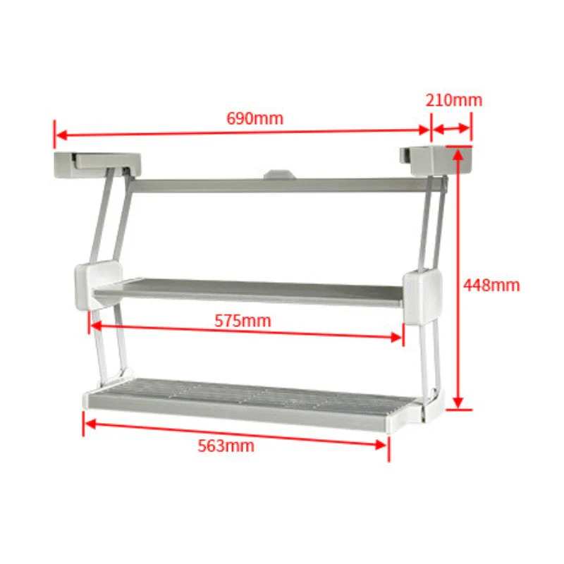 Kitchen Organizer Double Layer Pull Down Storage Rack - Image 5