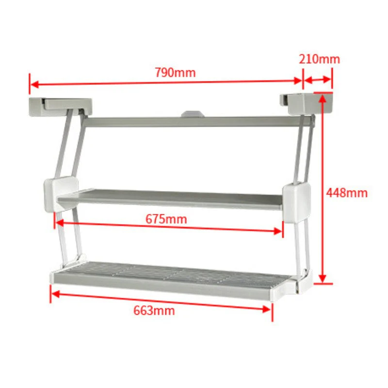 Kitchen Organizer Double Layer Pull Down Storage Rack - Image 6