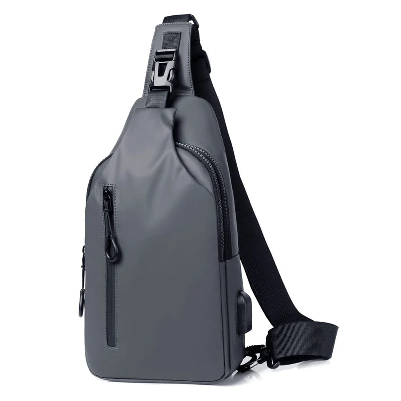 Korean City Waterproof USB Charging Crossbody Bag - Image 9