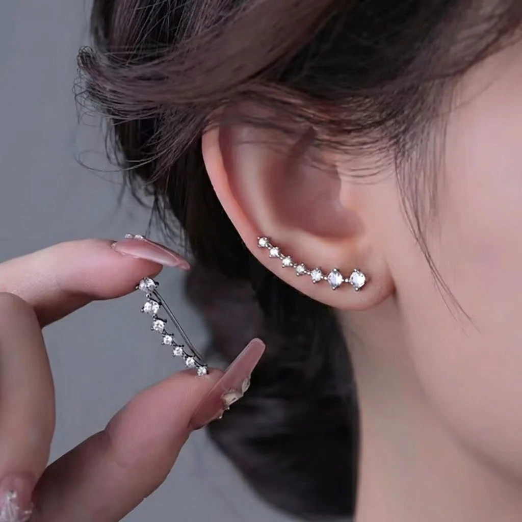 Korean Shiny Zircon Crystal Earrings - Image 9